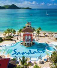 Pool view Sandals Grande St Lucia