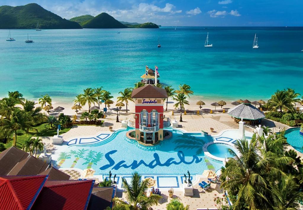 Pool view Sandals Grande St Lucia